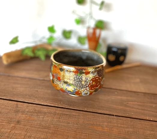 Amazon.co.jp: 九谷焼【抹茶碗】加賀のお殿様・お姫様キブン(金花詰